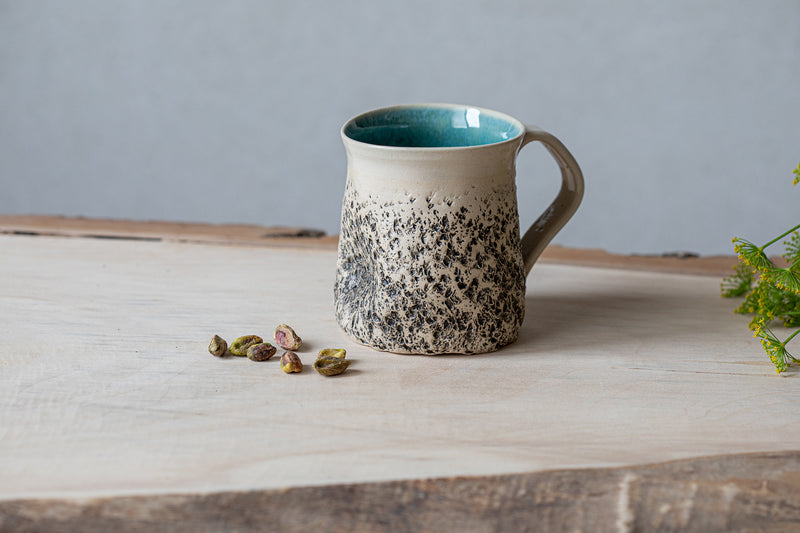 Handmade clay mugs