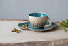 Blue tea cup Ceramic tea cup with saucer High quality ceramics