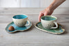 Tea -and cappuccino cups with saucer